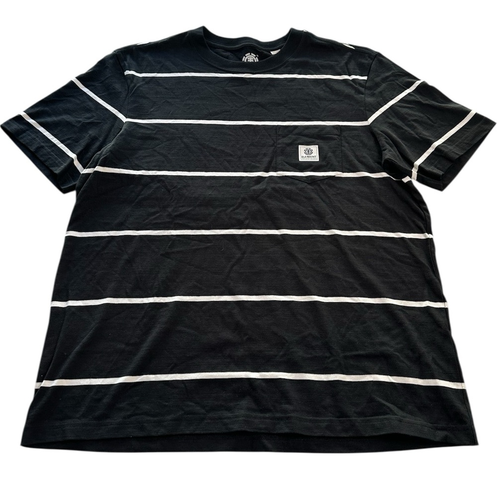 Element Basic Pocket T-Shirt Black & White Stripes NWT Men’s Size Medium